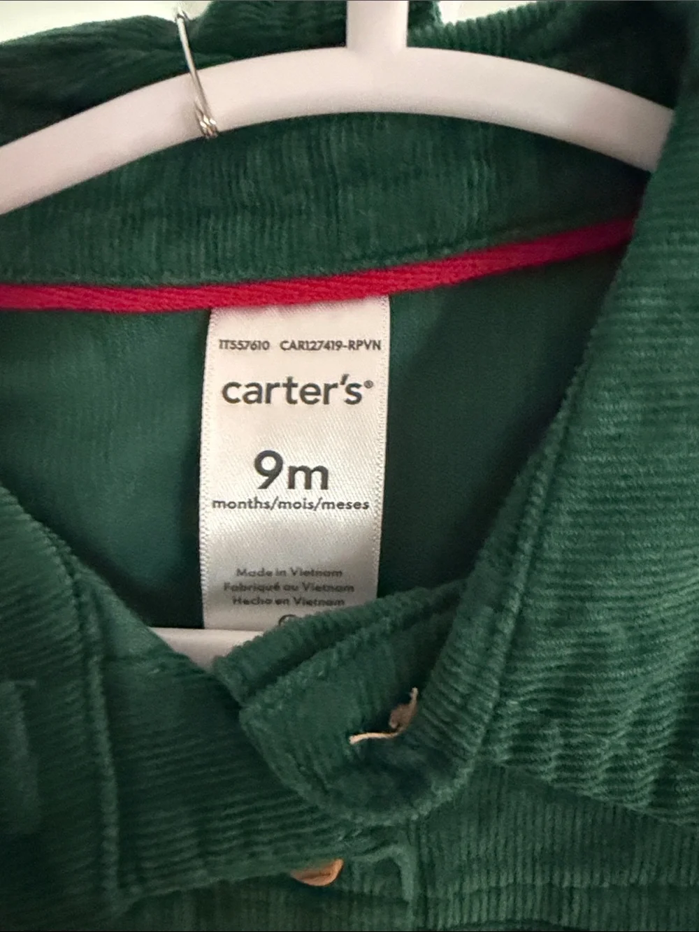 Carter's Deep Green Corduroy Baby Dress Jacket